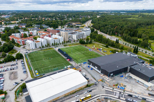 Drönarvy av Tyresövallen