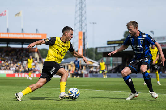 Mjällbys Nicklas Røjkjær och Sirius Dennis Widgren