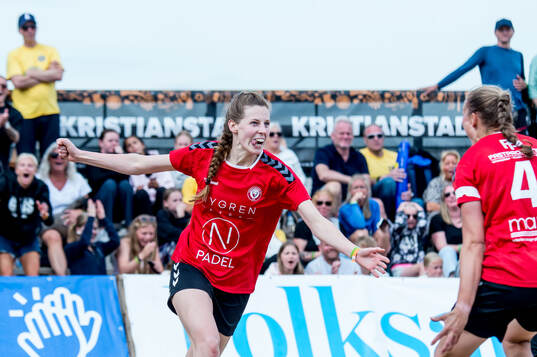 Kristianstads DFFs Amanda Edgren jublar