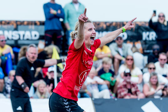Kristianstads DFFs Gudny Björk Odinsdottir jublar