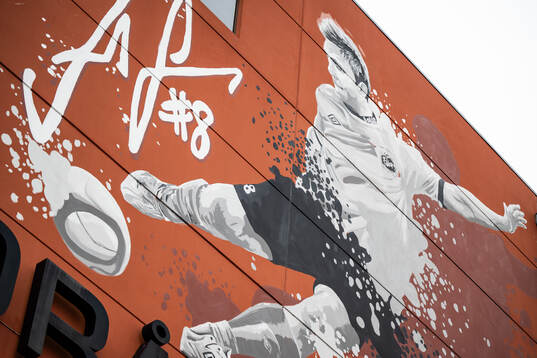 Muralmålning på Borås arena