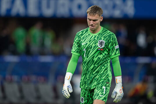 Goalkeeper Bart Verbruggen of Netherlands looks dejected