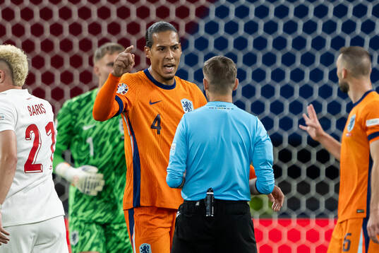 Virgil van Dijk of Netherlands reacts