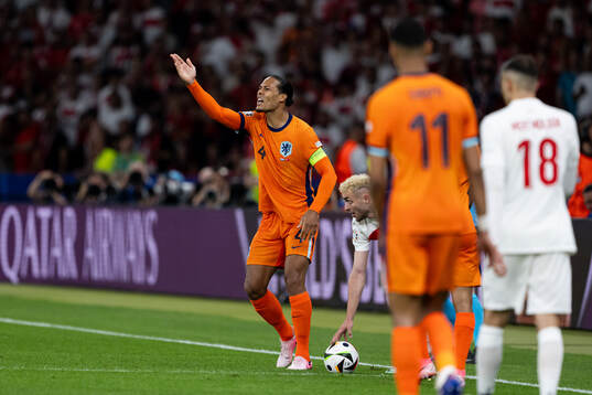 Virgil van Dijk of Netherlands reacts