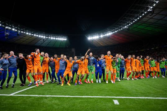 Players of Netherlands celebrate