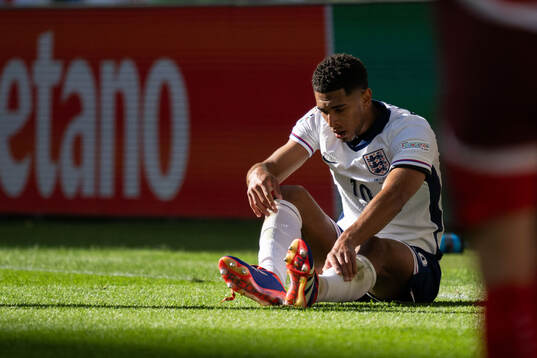 Jude Bellingham of England in pain