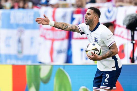 Kyle Walker of England reacts
