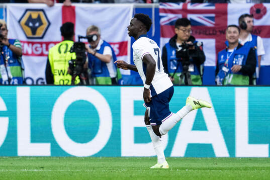Bukayo Saka of England celebrates