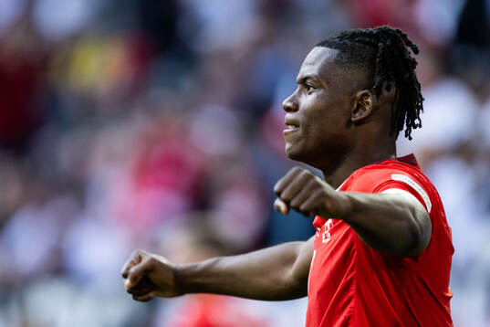 Breel Embolo of Switzerland celebrates