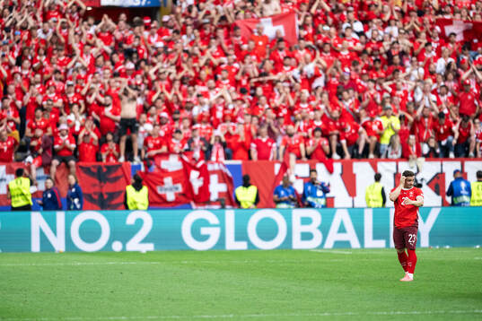 Xherdan Shaqiri of Switzerland looks dejected