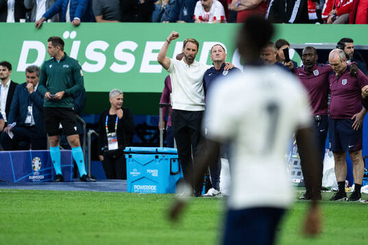 Head coach Gareth Southgate of England celebrates