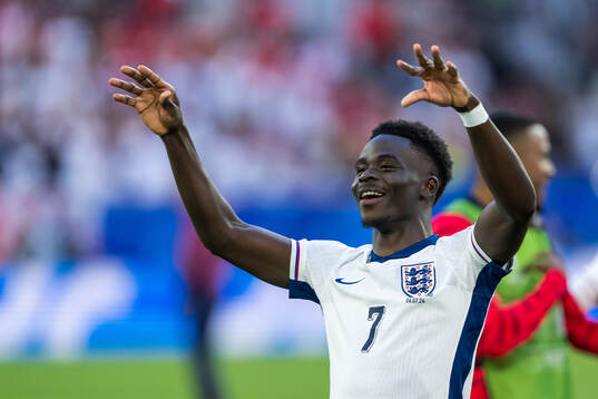 Bukayo Saka of England celebrates