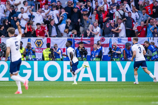Bukayo Saka of England celebrates