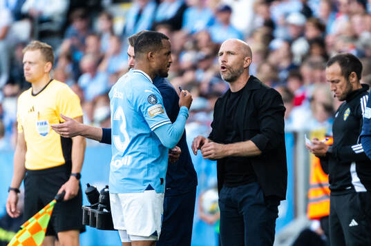 Malmö FFs Martin Olsson och tränare Henrik Rydström