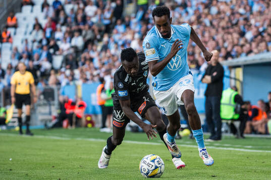 Halmstads Thomas Boakye och Malmö FFs Taha Ali
