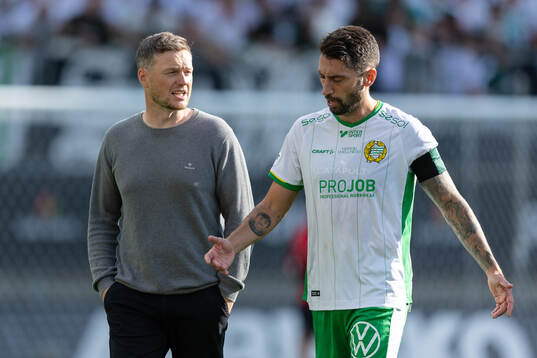Hammarbys tränare Kim Hellberg och Nahir Besara
