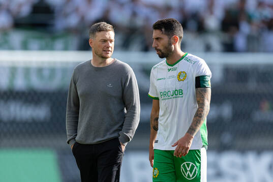 Hammarbys tränare Kim Hellberg och Nahir Besara