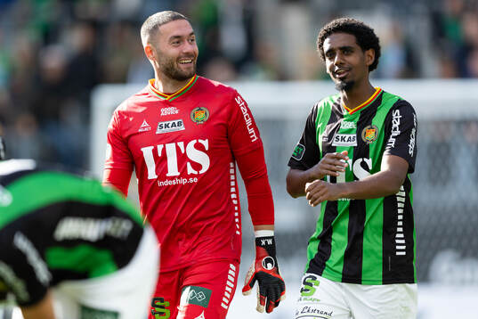 GAIS målvakt Mergim Krasniqi och Harun Ibrahim