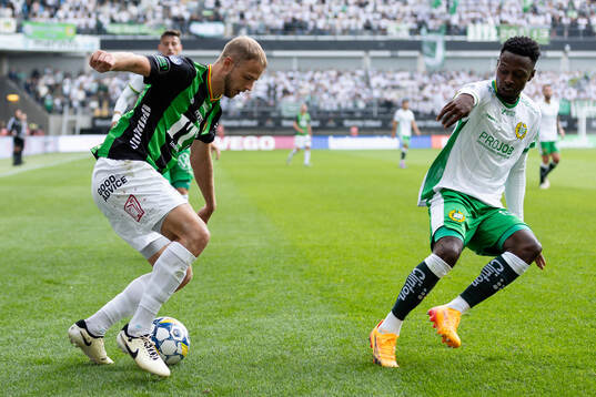 GAIS Gustav Lundgren och Hammarbys Shaquille Pinas