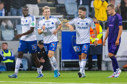 IFK Norrköpings Isak Andri Sigurgeirsson jublar med
