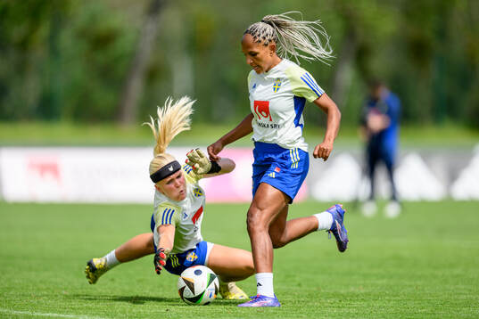 goalkeeper Emma Holmgren and Madelen Janogy