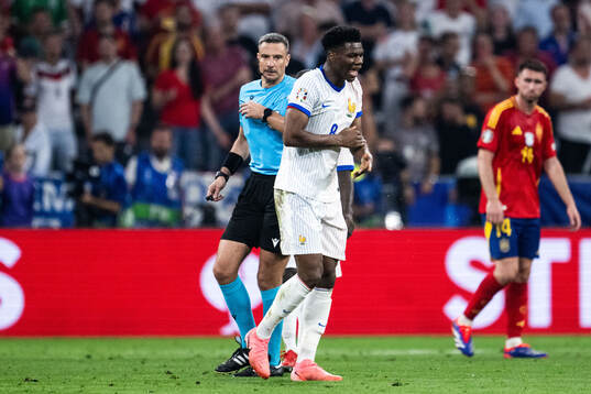 Aurélien Tchouameni of France reacts