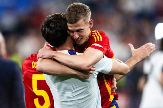 Daniel Olmo of Spain celebrates