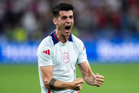 Alvaro Morata of Spain celebrates