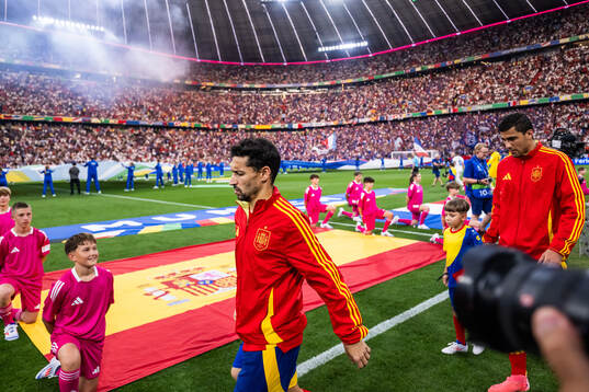 Jesus Navas of Spain enters the pitch