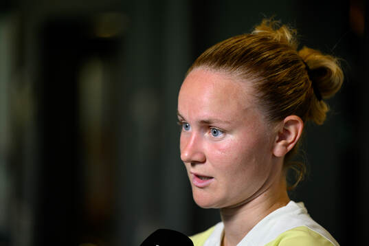 Matilda Vinberg is being interviewed