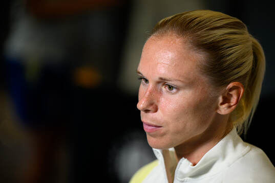 Jonna Andersson is being interviewed