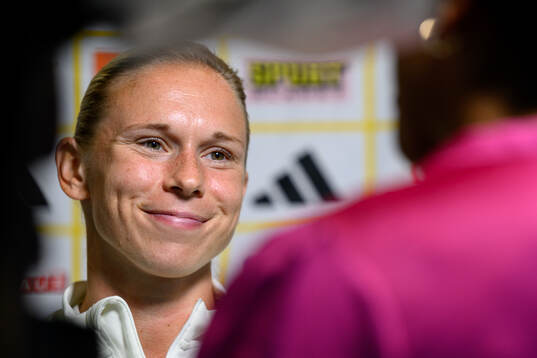 Jonna Andersson is being interviewed