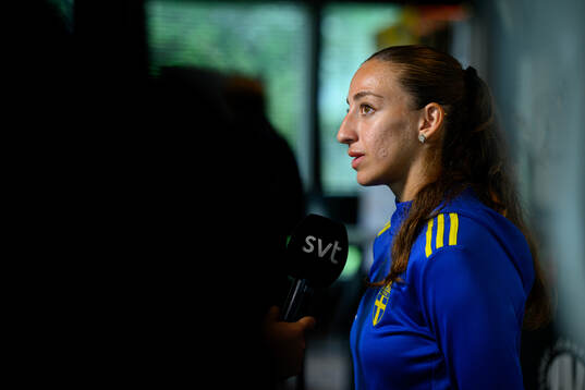 Rusul Rosa Kafaji is being interviewed