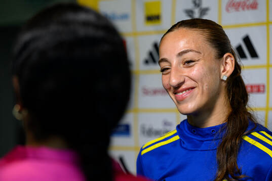 Rusul Rosa Kafaji is being interviewed