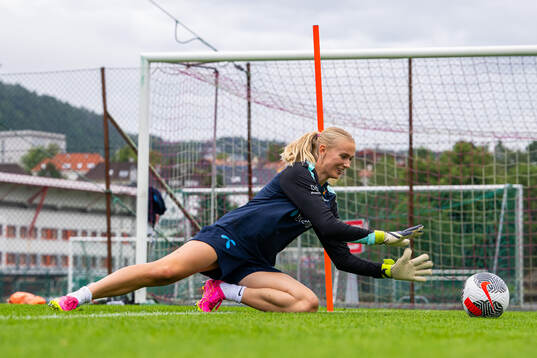 Goalkeeper Selma Panengstuen of the Norwegian women's