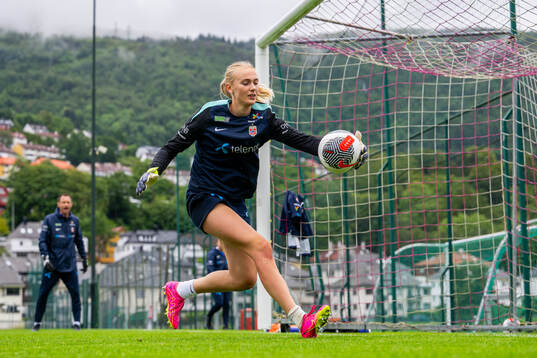 Goalkeeper Selma Panengstuen of the Norwegian women's