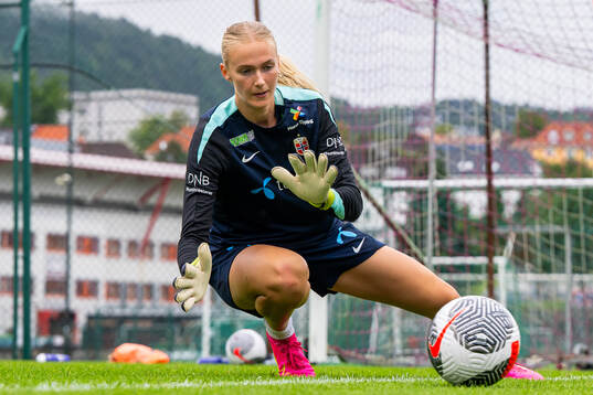 Goalkeeper Selma Panengstuen of the Norwegian women's