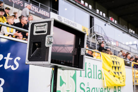 A VAR monitor ahed of the UEFA Europa League qualification