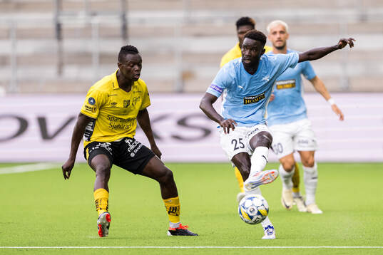 Timothy Noor Ouma of Elfsborg and Moustapha Name of Pafos