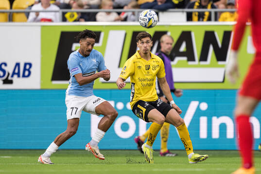 Joao Correia of Pafos and Camil Jebara of Elfsborg