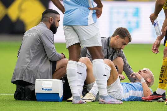 Vlad Dragomir of Pafos in pain