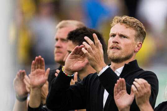 Manager Oscar Hiljemark of Elfsborg  celebrates