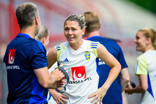 Goalkeeper Jennifer Falk of the Swedish women's national