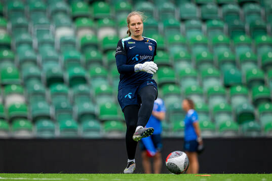 Goalkeeper Aurora Mikalsen of the Norwegian women's