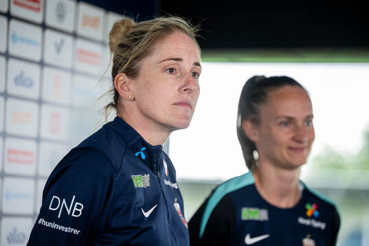 Head coach Gemma Grainger and Caroline Graham Hansen of the