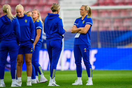 Magdalena Eriksson of Sweden walks the pitch