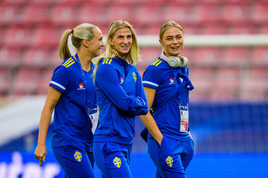 Magdalena Eriksson, Sofia Jakobsson and Fridolina Rolfö of
