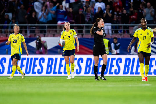Linda Sembrant of Sweden looks dejected