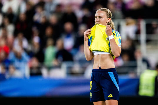 Matilda Vinberg of Sweden looks dejected