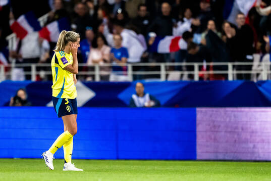 Linda Sembrant of Sweden looks dejected